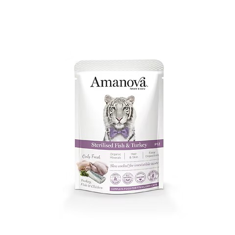 Amanova Sterilized Fish & Turkey pouch 85 gr