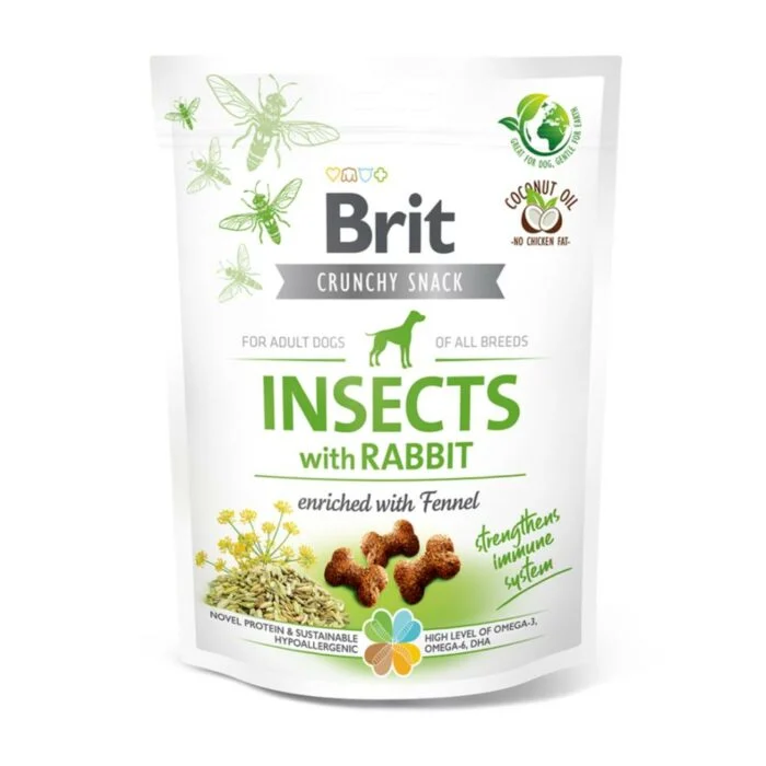 BRIT CRUNCHY SNACK INSECTS WITH RABBIT 200 GR