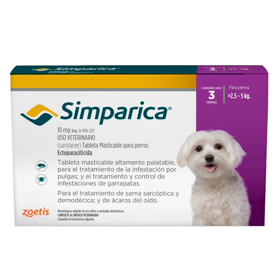 Simparica 10 mg x 3 Tab (2.5 a 5 kg)