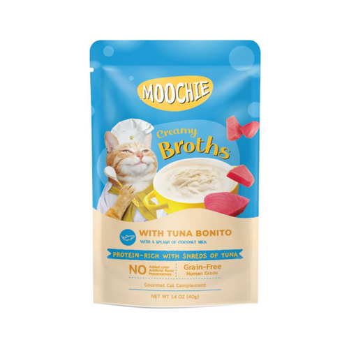 Moochie Cat Creamy Broths Tuna Bonito sopa 40 Gr