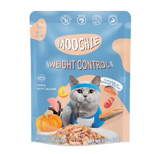 Moochie Cat Benefits Pouch Weight Control Mince With Salmon 70 Gr