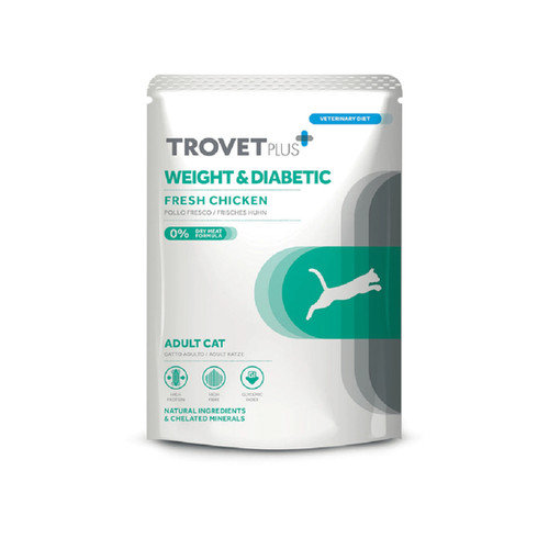 Trovet Plus Weight & Diabetic Fresh Chicken Feline Pouch 85 gr
